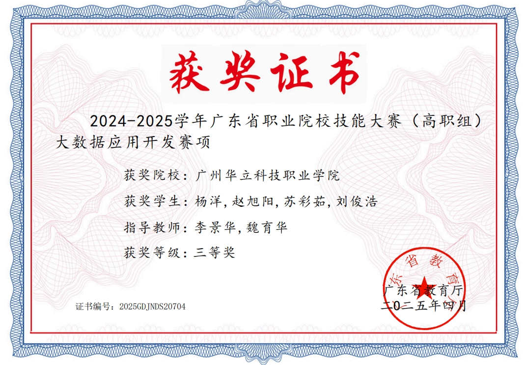 大數(shù)據(jù)應(yīng)用開發(fā)（三等獎(jiǎng)）